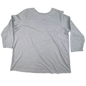 Women Within T Shirt Womens 26/28 Gray Casual Everyday Knit Cotton Blend Tee